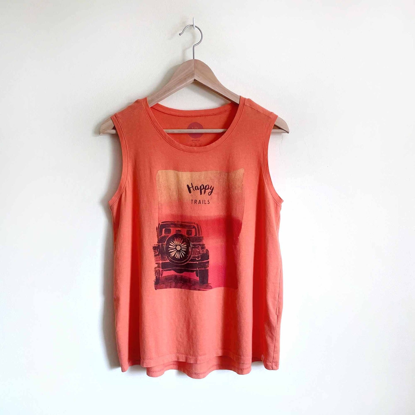 Life is Good Happy Trails Jeep sleeveless tee - size Medium