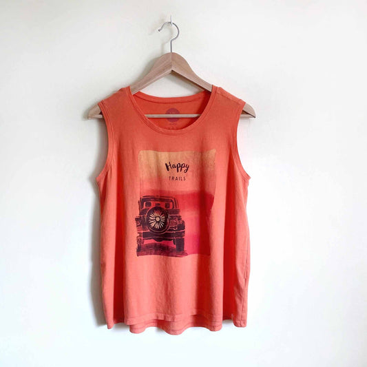 Life is Good Happy Trails Jeep sleeveless tee - size Medium