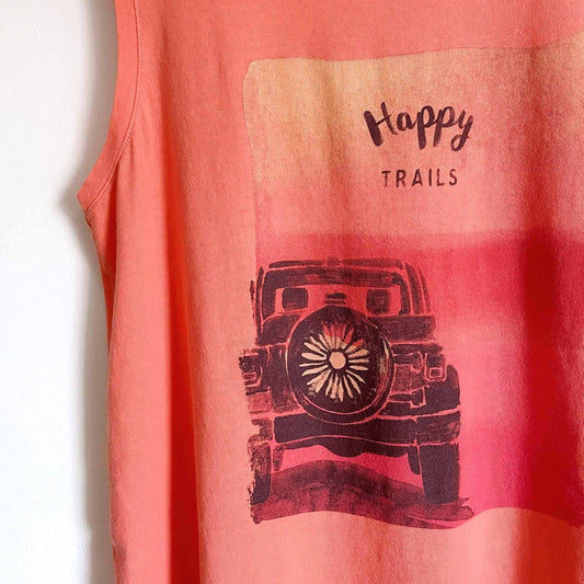 Life is Good Happy Trails Jeep sleeveless tee - size Medium