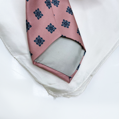 hardy amies pink silk tie with white silk pocket square