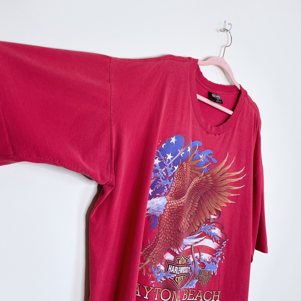 vintage 90s harley daytona beach bike week tee - size 3xl