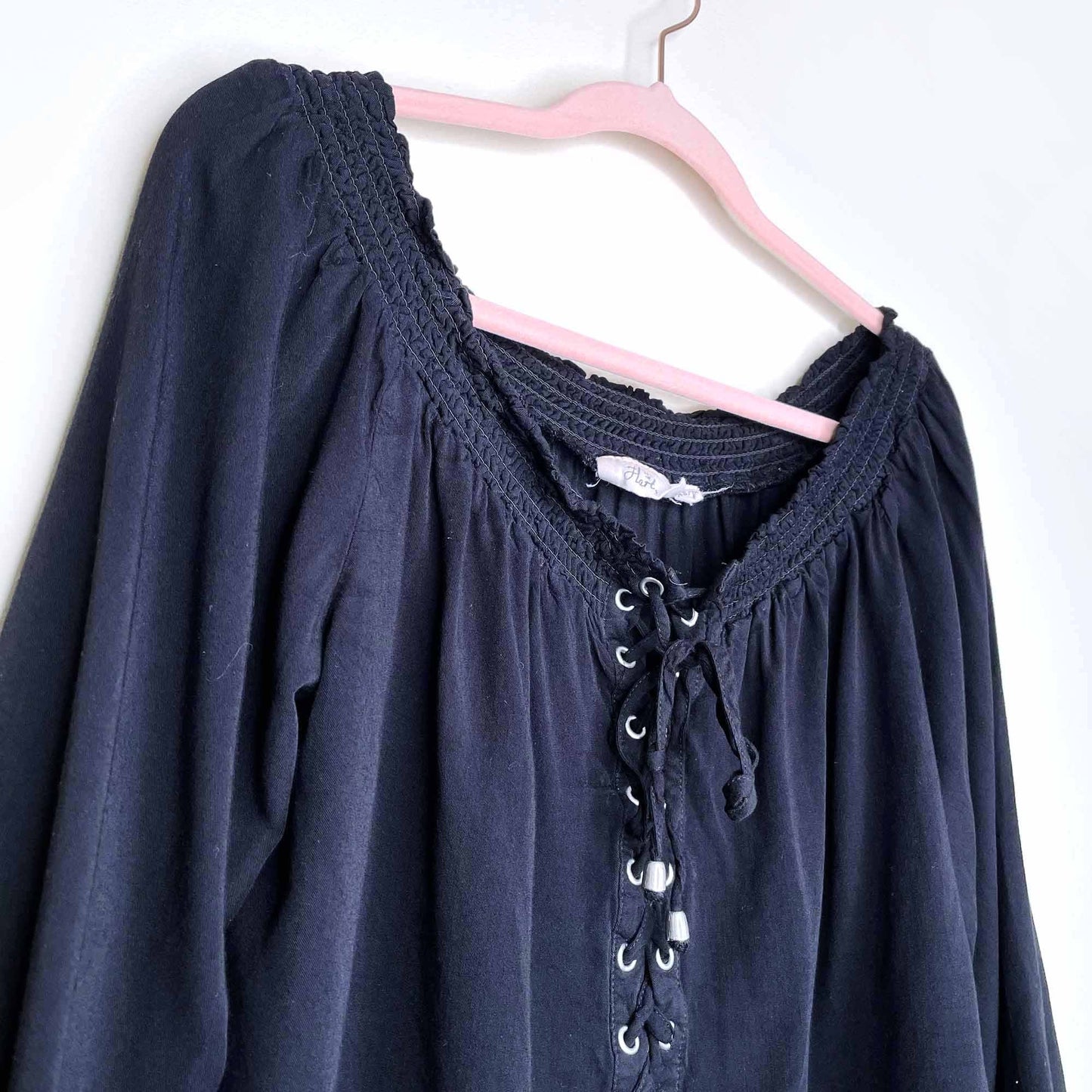 harlow off shoulder lace-up boho top - size xs