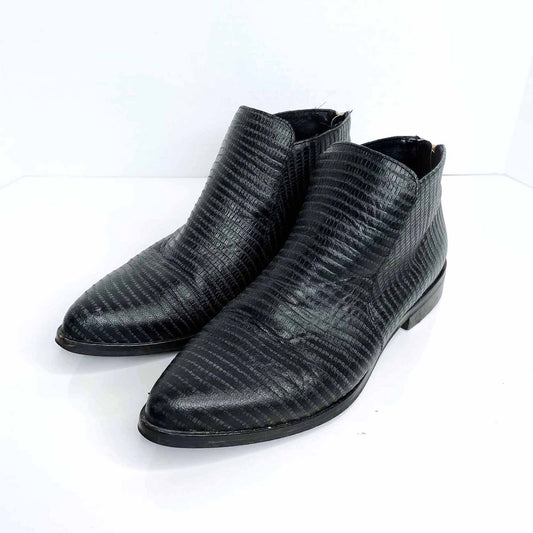 house of harlow snakeskin printed leather ankle boots - size 7