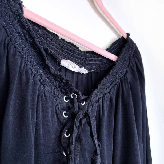 harlow off shoulder lace-up boho top - size xs
