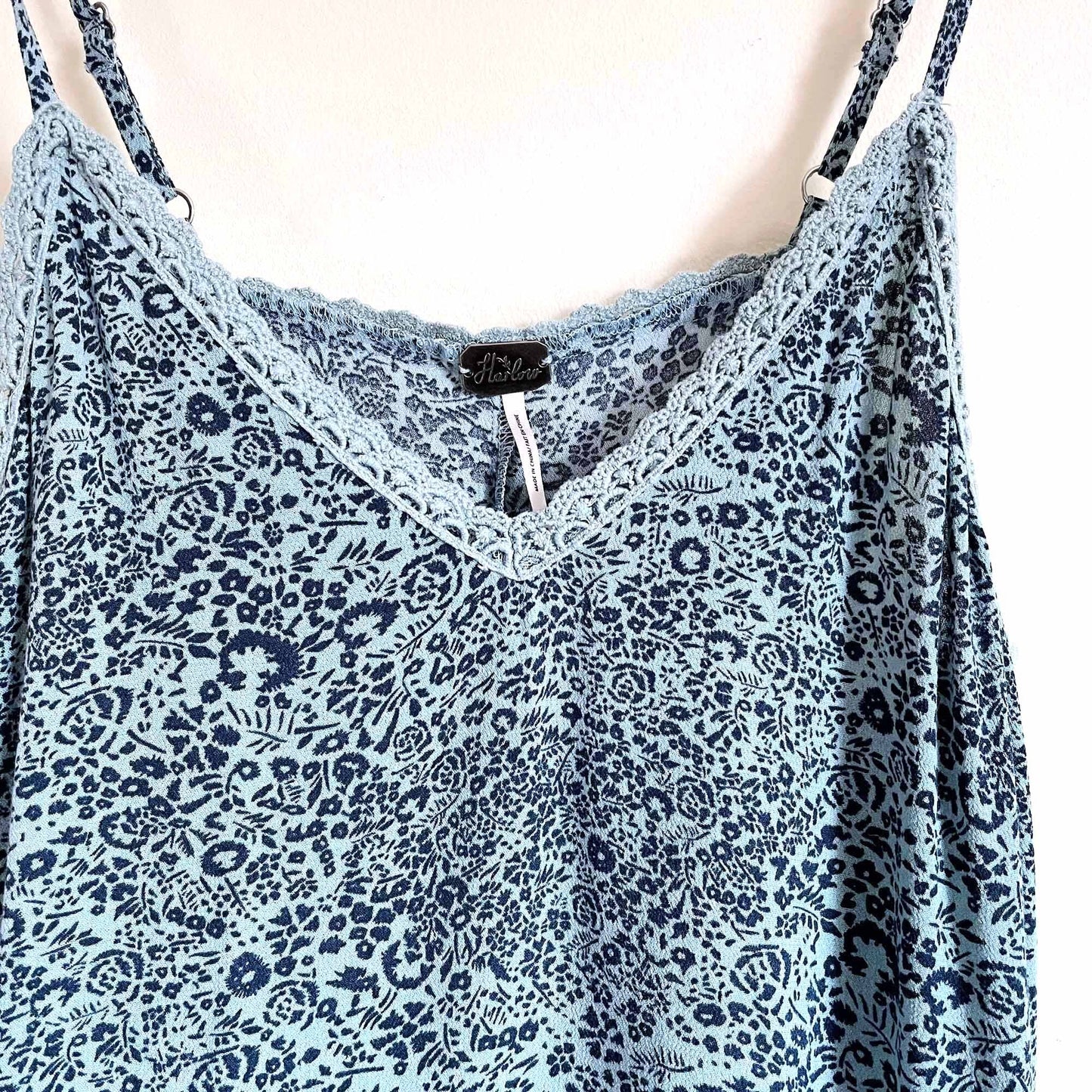 Harlow floral slip dress with crochet lace trim - size Small