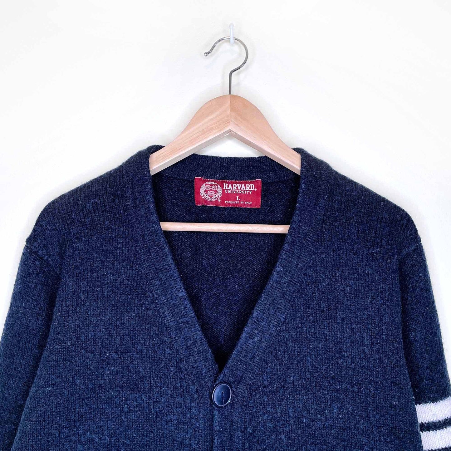 harvard university wool varsity H cardigan sweater - size large