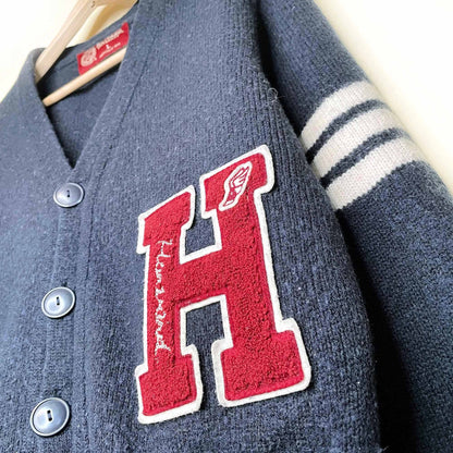 harvard university wool varsity H cardigan sweater - size large