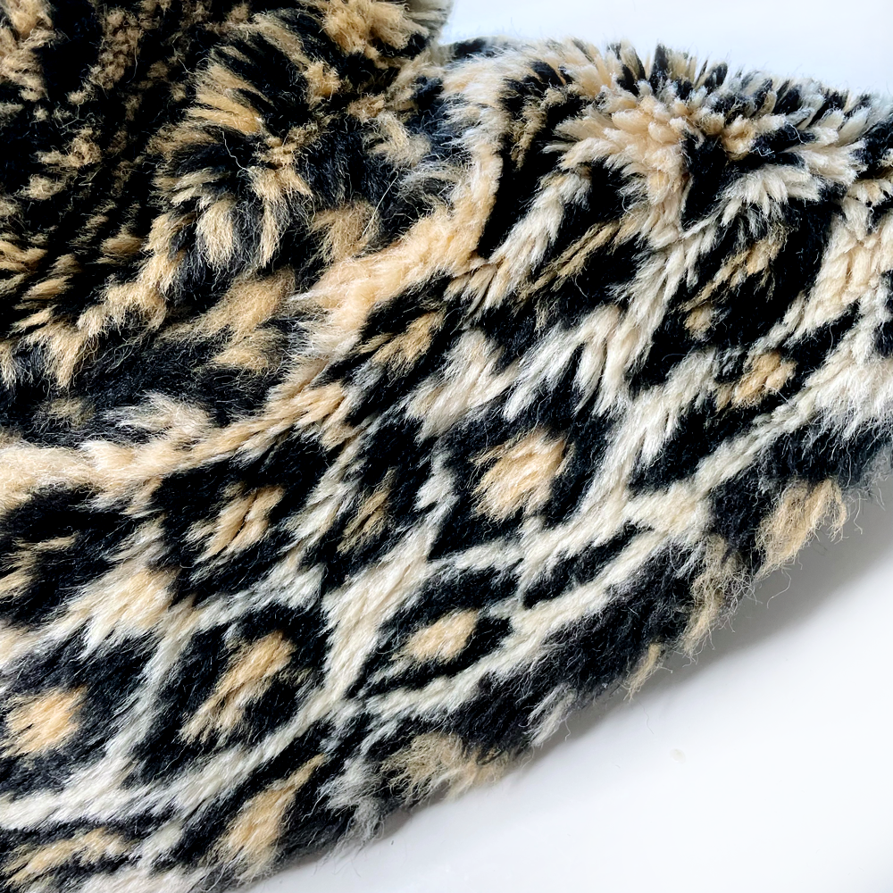 vintage 90s cheetah print faux fur bucket hat