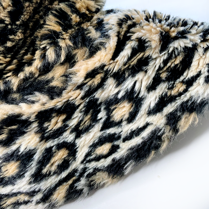 vintage 90s cheetah print faux fur bucket hat