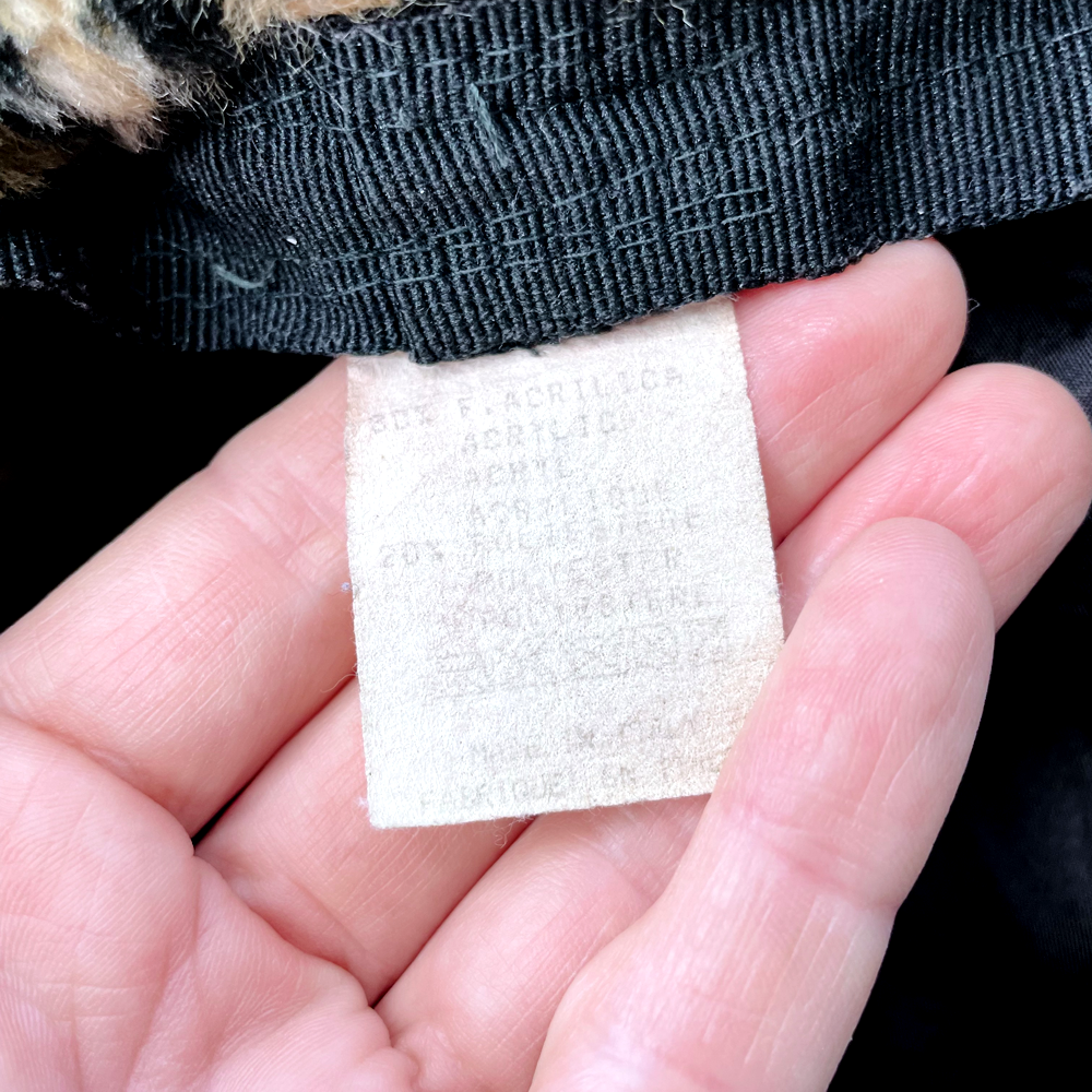 vintage 90s cheetah print faux fur bucket hat