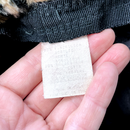 vintage 90s cheetah print faux fur bucket hat