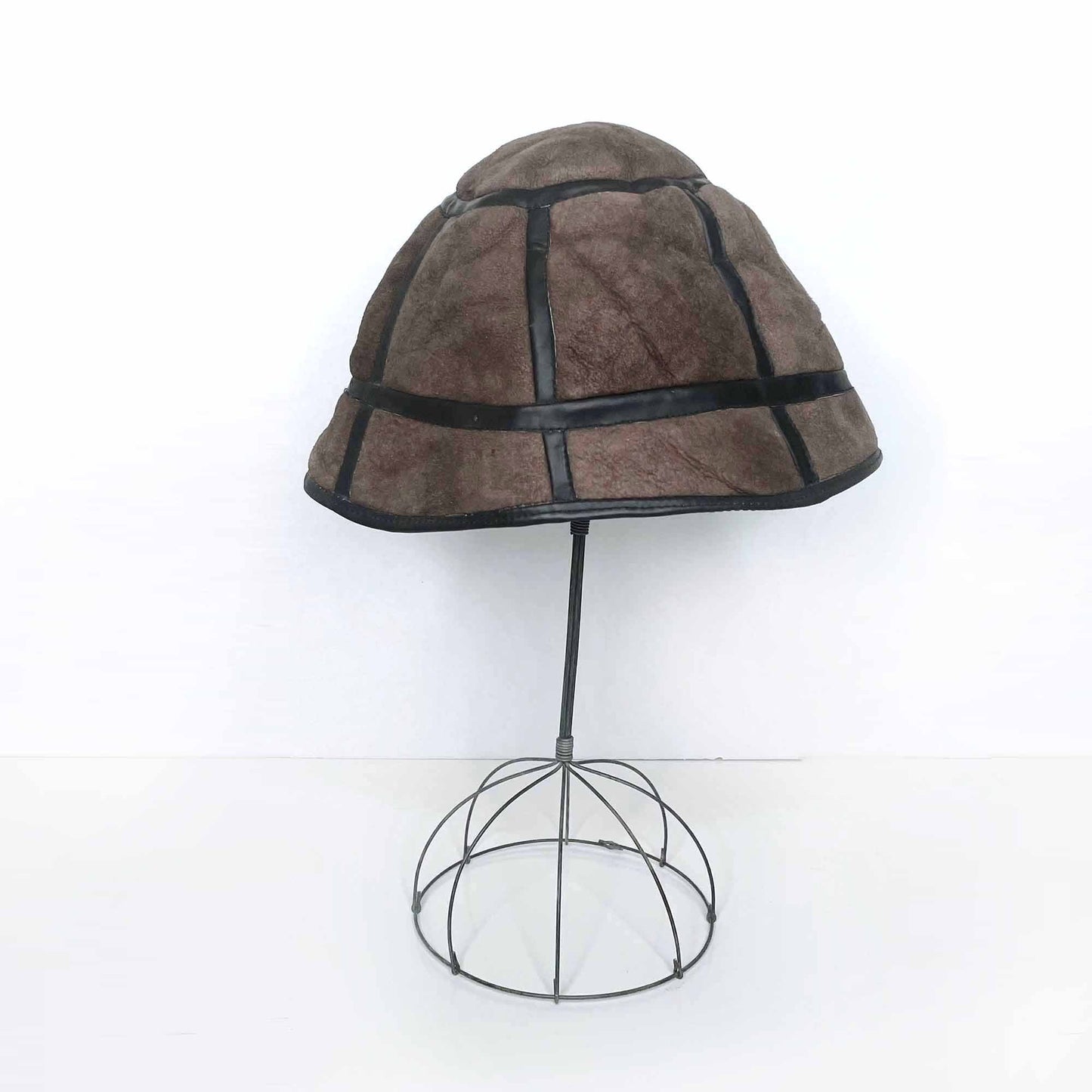 vintage brown sheepskin bucket hat - os