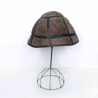vintage brown sheepskin bucket hat - os