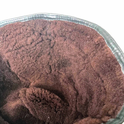 vintage brown sheepskin bucket hat - os