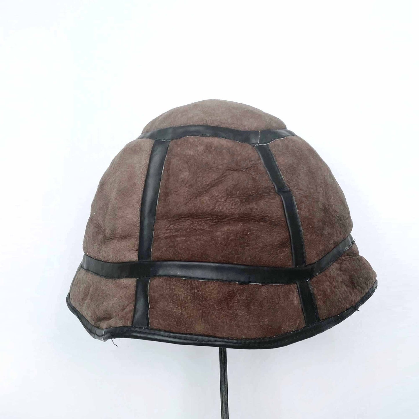 vintage brown sheepskin bucket hat - os