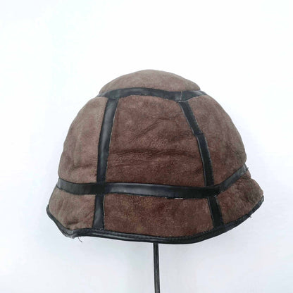 vintage brown sheepskin bucket hat - os