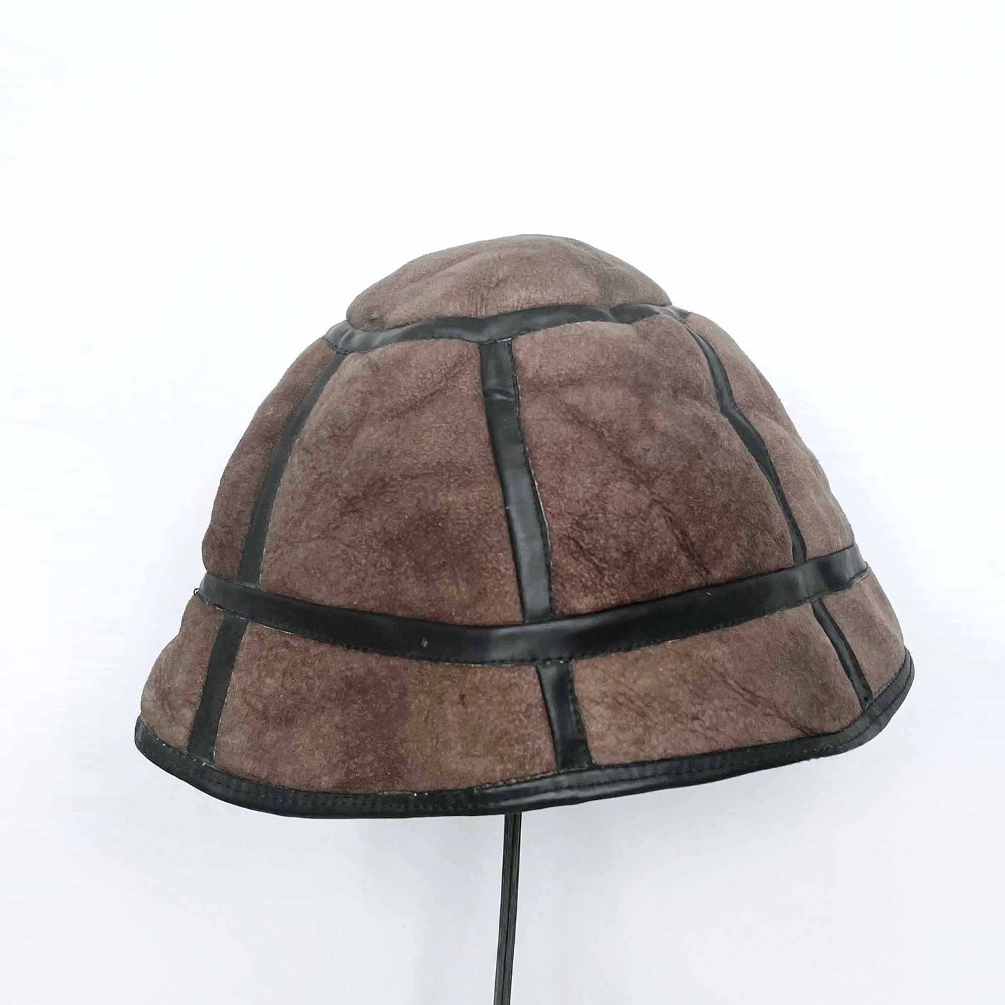 vintage brown sheepskin bucket hat - os