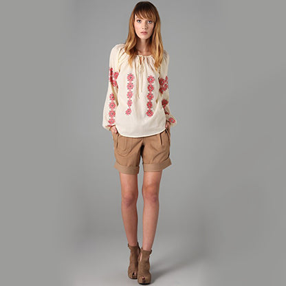 Haute Hippie Embroidered Gypsy Blouse - size Small