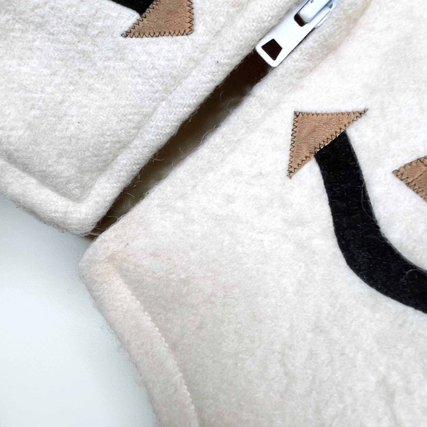 vintage hudson's bay company natural wool leather igloo scene parka with fox fur hood - size 16