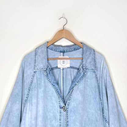 hei hei bleached floral denim duster jacket - size medium