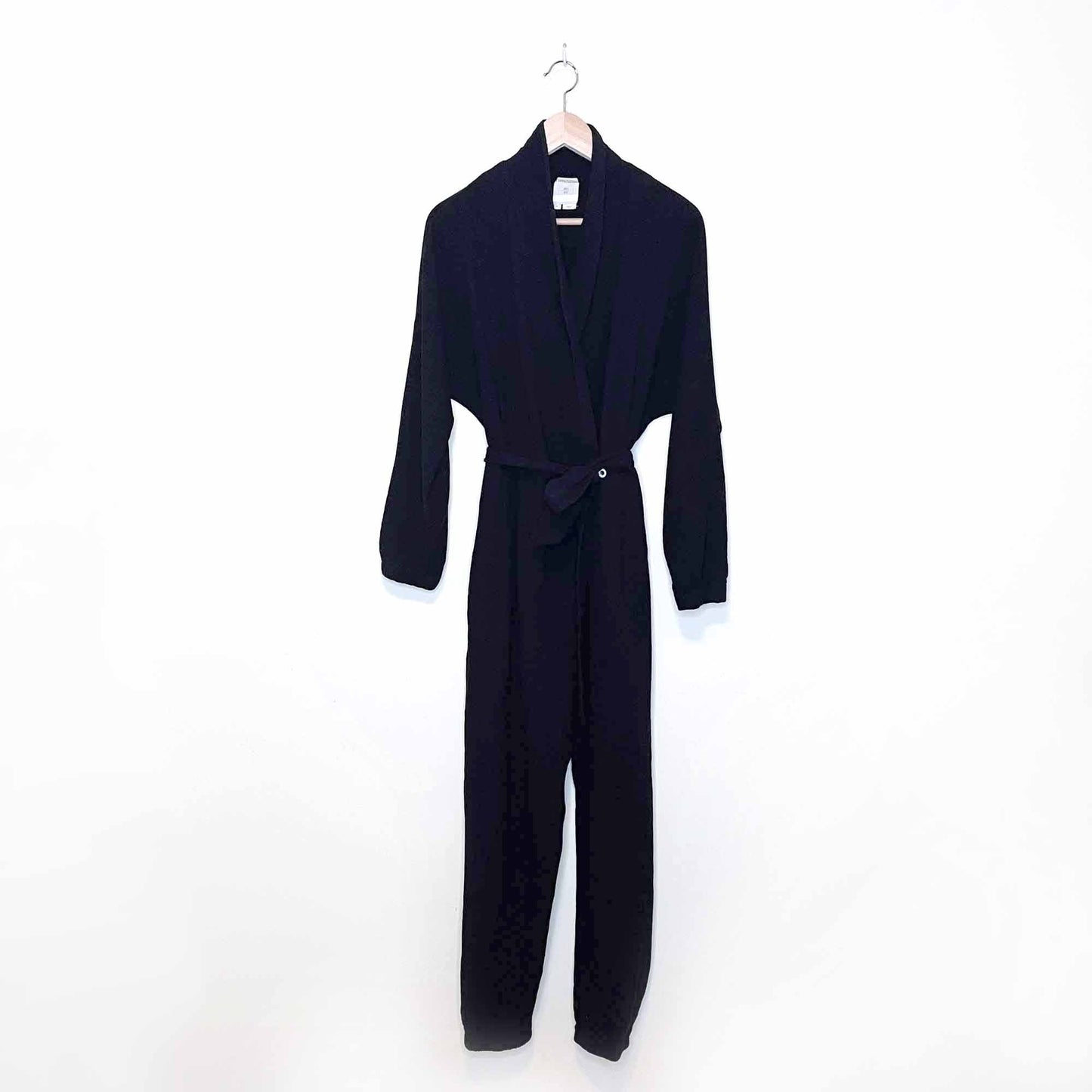 hei hei benna wrap black gauzy cotton jumpsuit - size xs