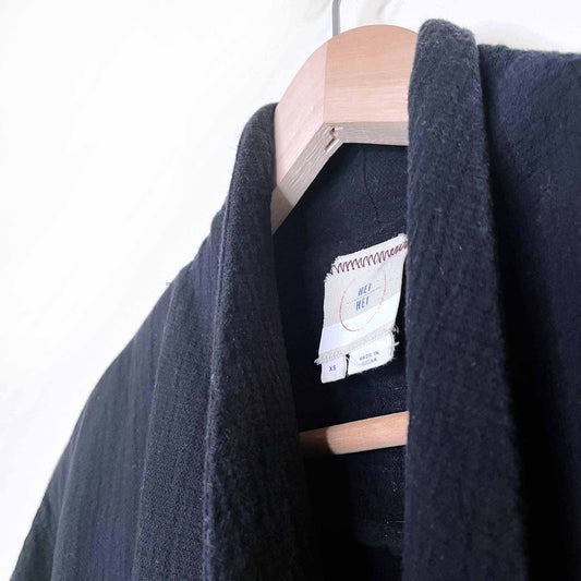 hei hei benna wrap black gauzy cotton jumpsuit - size xs