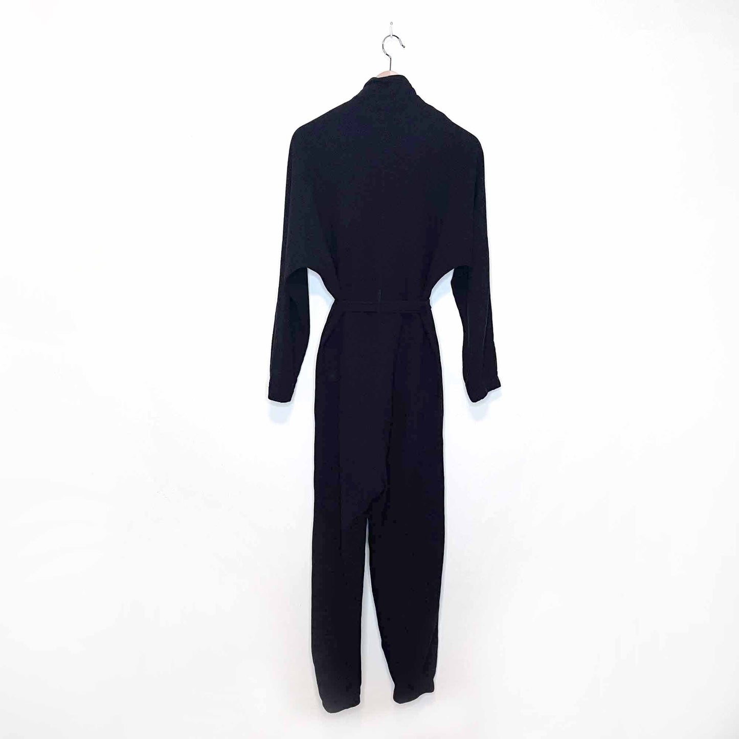 hei hei benna wrap black gauzy cotton jumpsuit - size xs