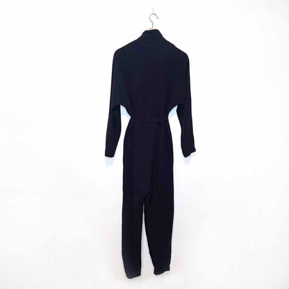 hei hei benna wrap black gauzy cotton jumpsuit - size xs