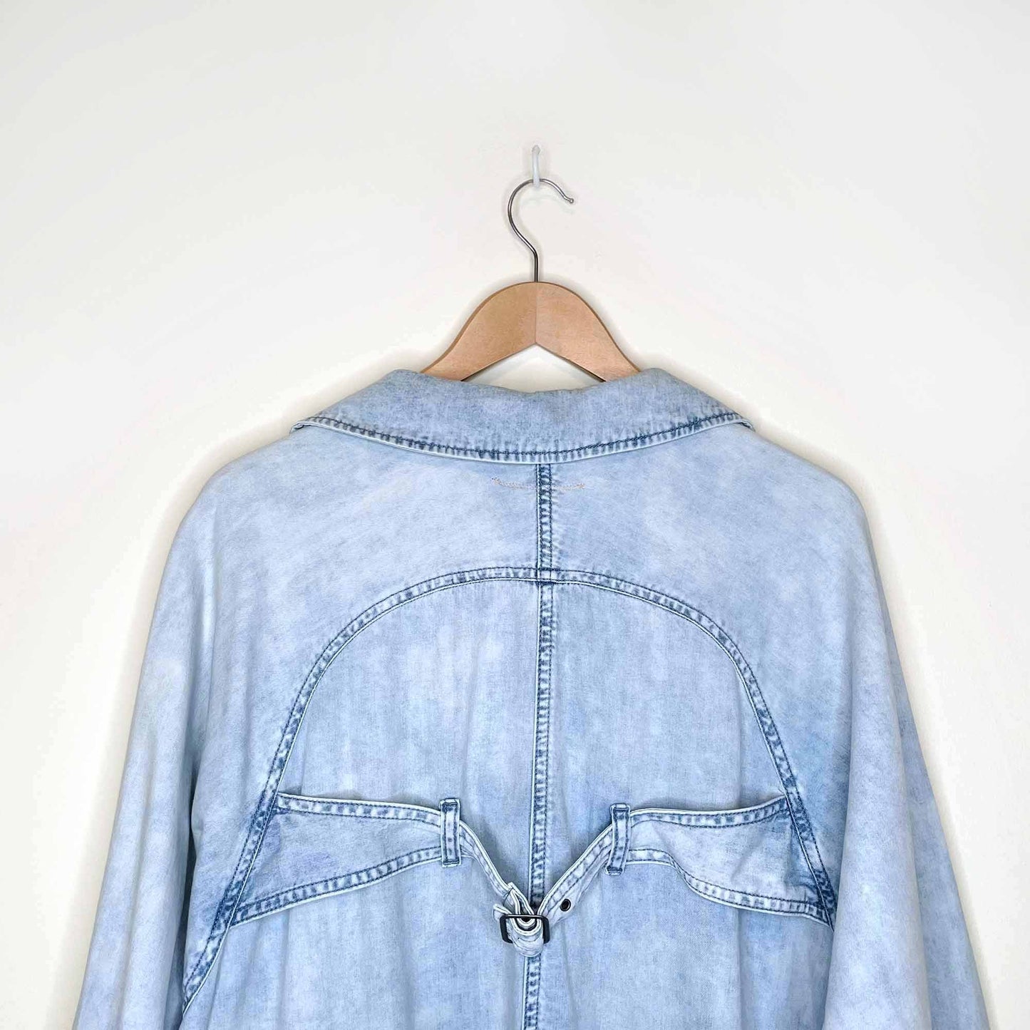 hei hei bleached floral denim duster jacket - size medium