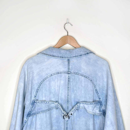 hei hei bleached floral denim duster jacket - size medium