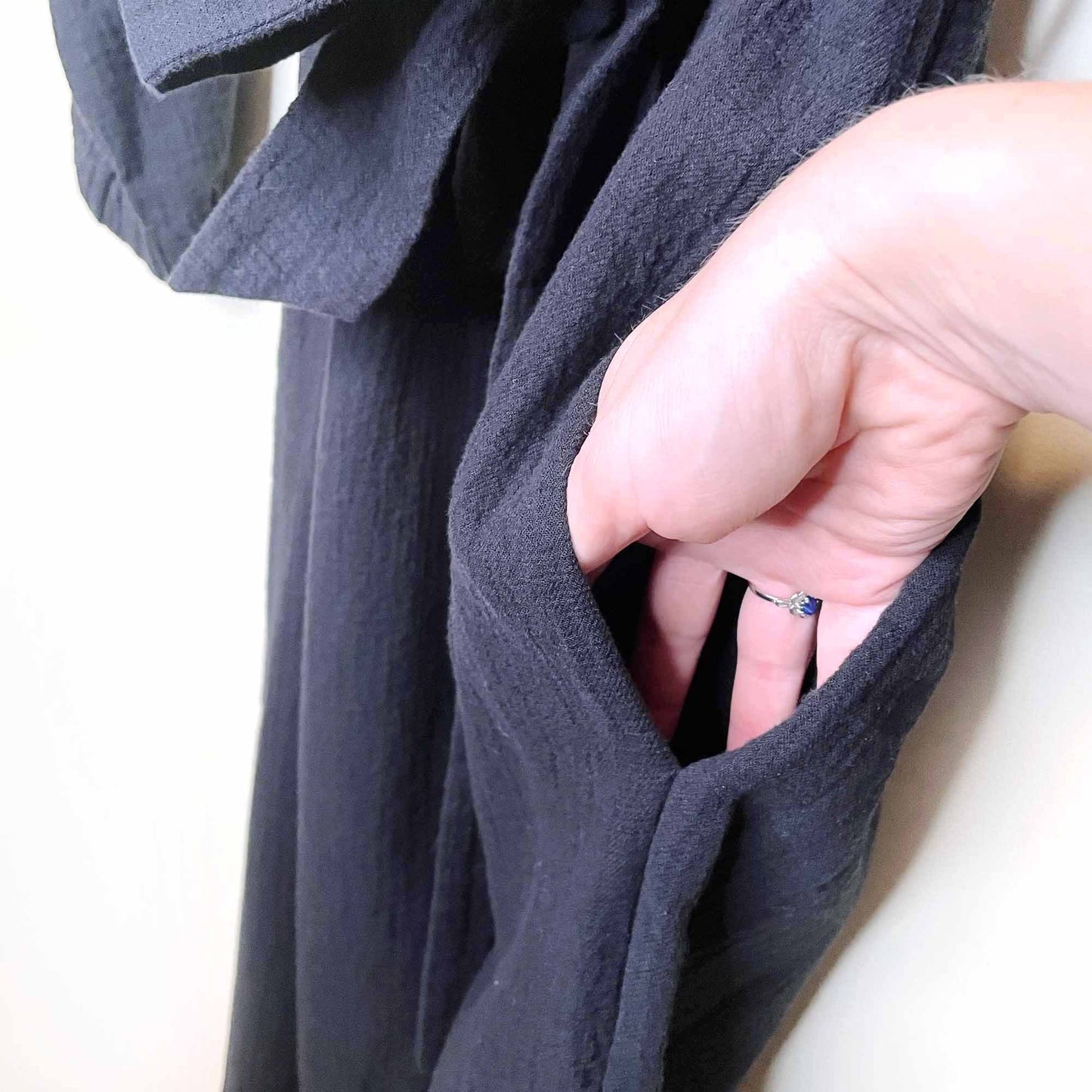 hei hei benna wrap black gauzy cotton jumpsuit - size xs