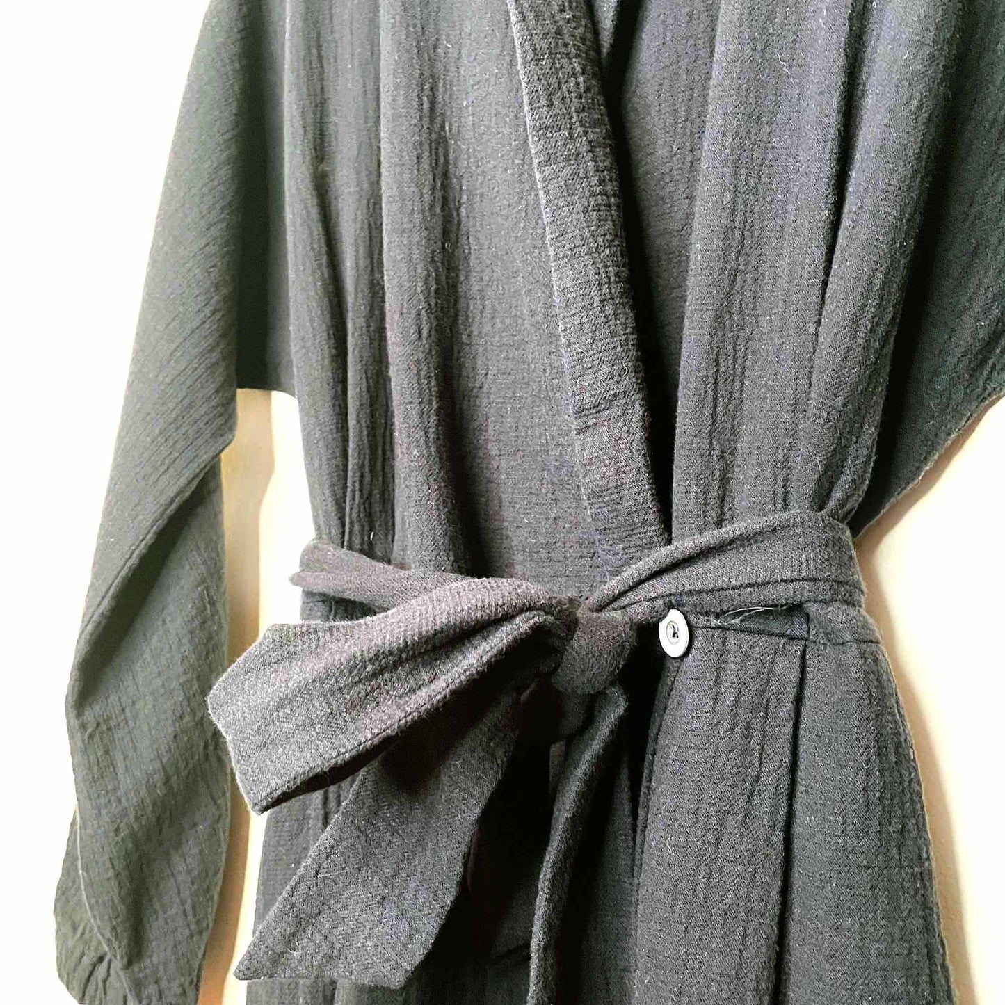 hei hei benna wrap black gauzy cotton jumpsuit - size xs