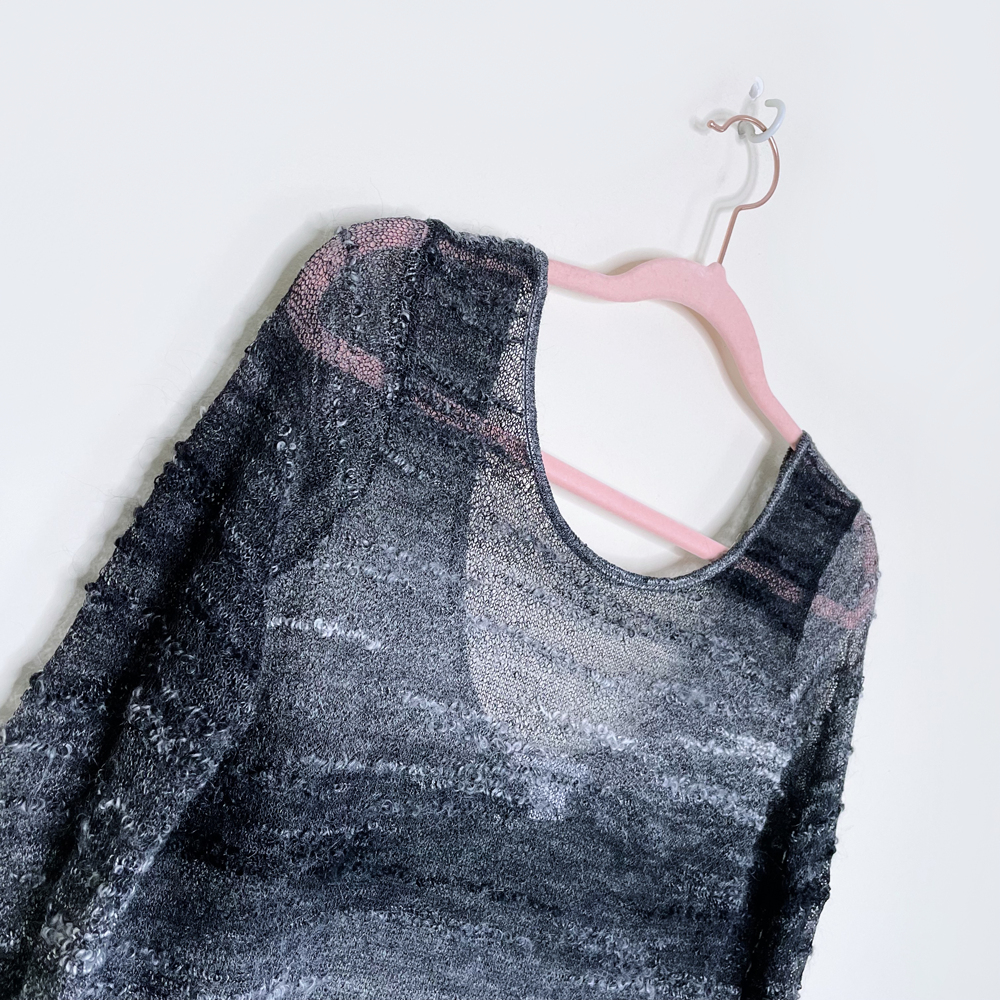 helmut lang mohair distorted lightweight pullover sweater - size small