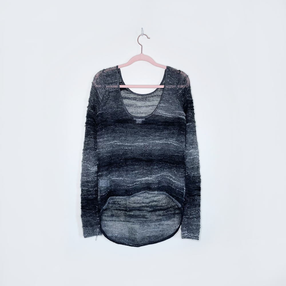 helmut lang mohair distorted lightweight pullover sweater - size small