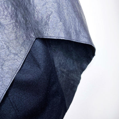 helmut lang petrol leather panel asymmetrical skirt - size 10