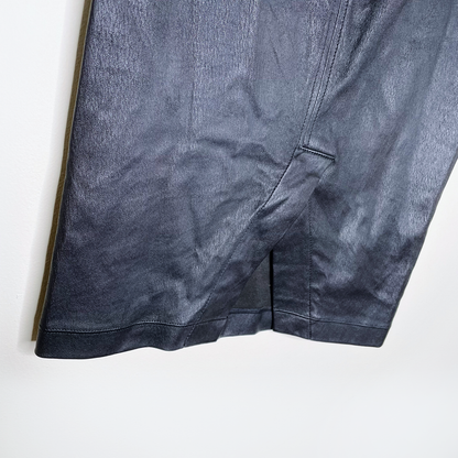 helmut lang black stretch lambskin high rise skirt - size 2