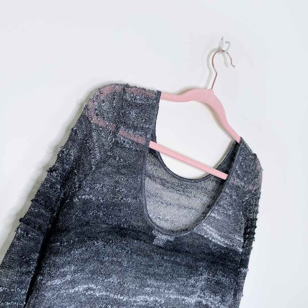 helmut lang mohair distorted lightweight pullover sweater - size small