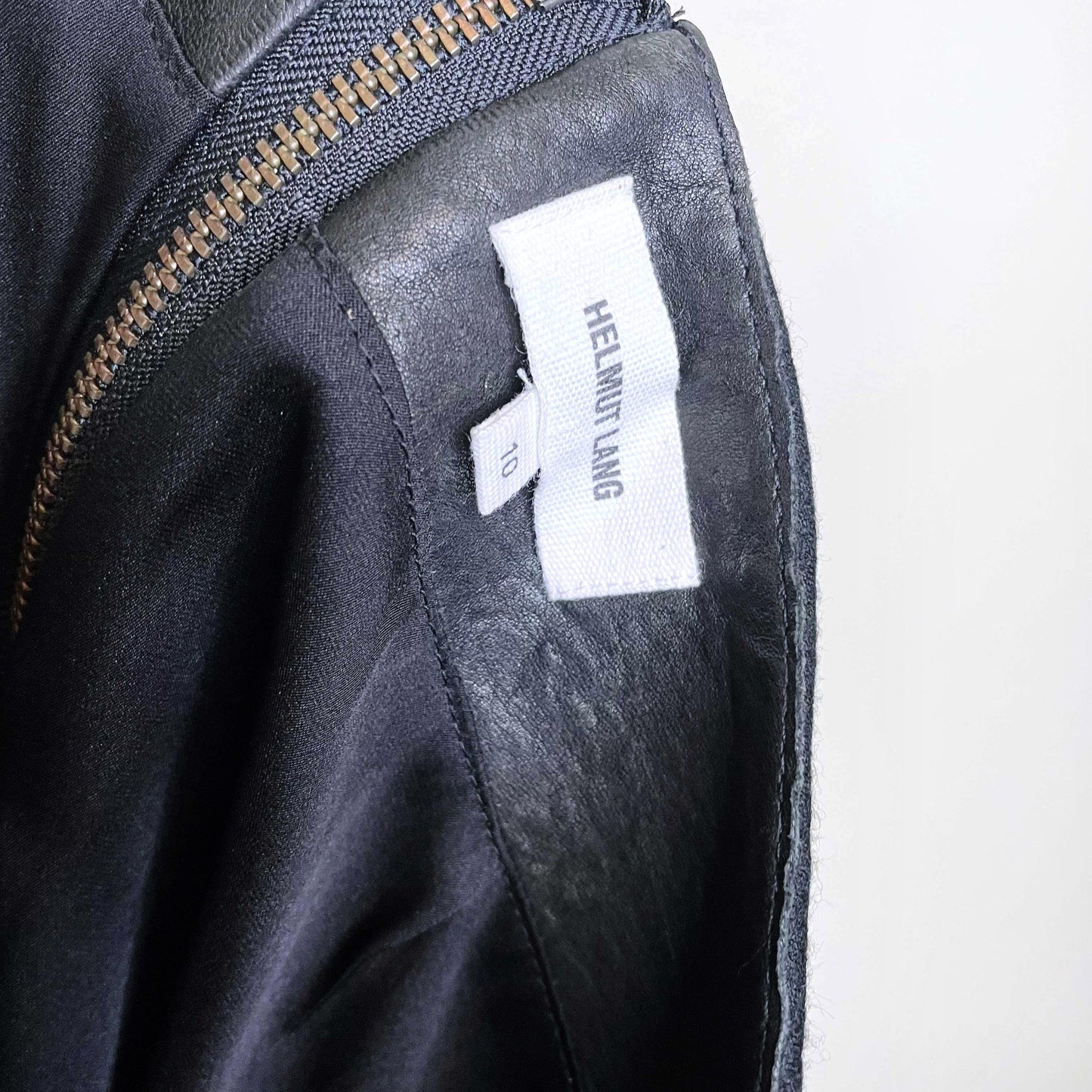 helmut lang petrol leather panel asymmetrical skirt - size 10