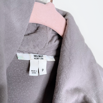 helmut lang grey villous asymmetrical zip moto cardigan jacket - size small