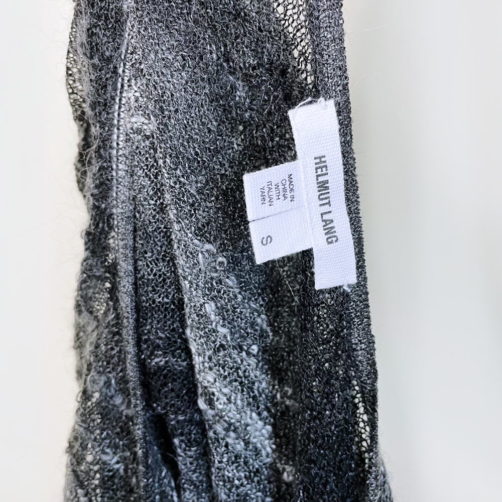 helmut lang mohair distorted lightweight pullover sweater - size small