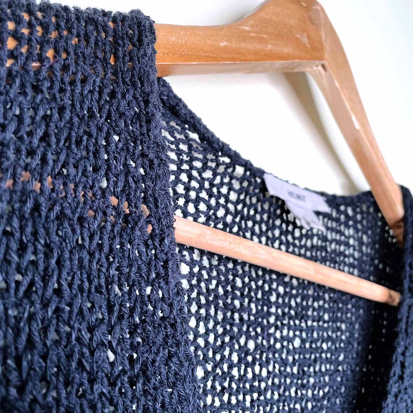 helmut lang slub knit linen-blend v-neck sweater - size P