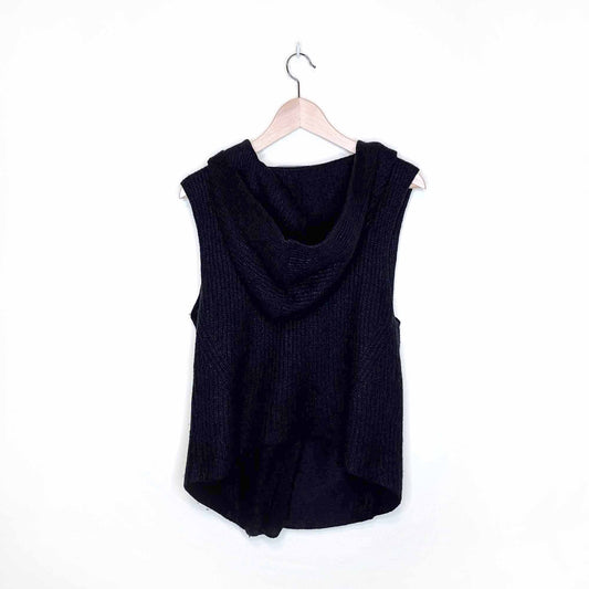 helmut lang boiled wool asymmetrical hooded vest - size medium