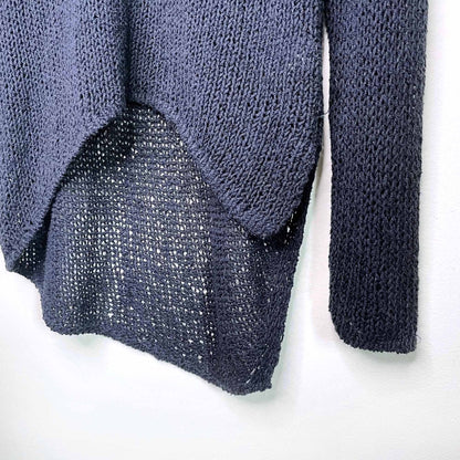 helmut lang slub knit linen-blend v-neck sweater - size P