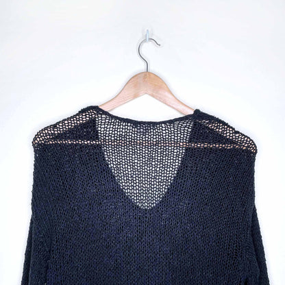 helmut lang slub knit linen-blend v-neck sweater - size P