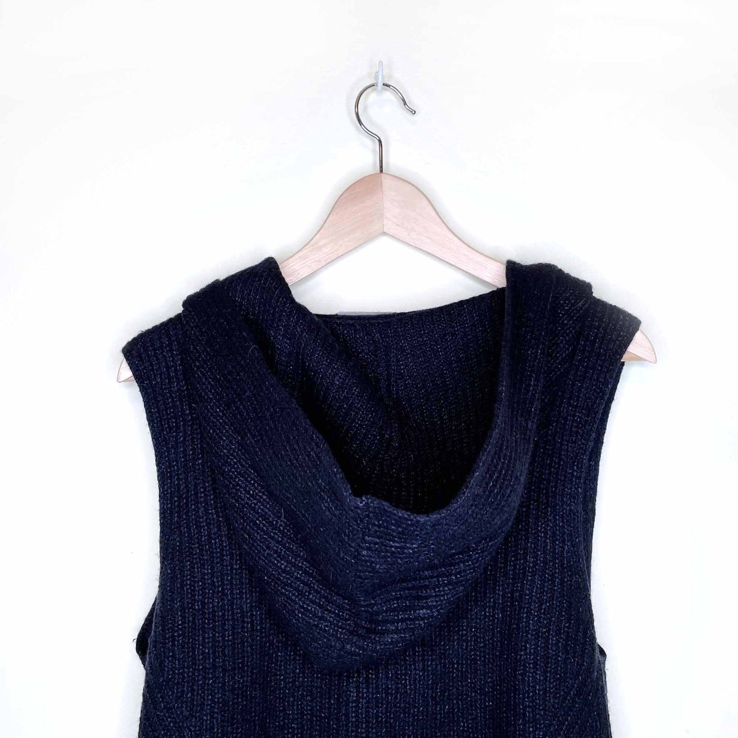 helmut lang boiled wool asymmetrical hooded vest - size medium