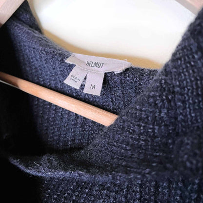 helmut lang boiled wool asymmetrical hooded vest - size medium