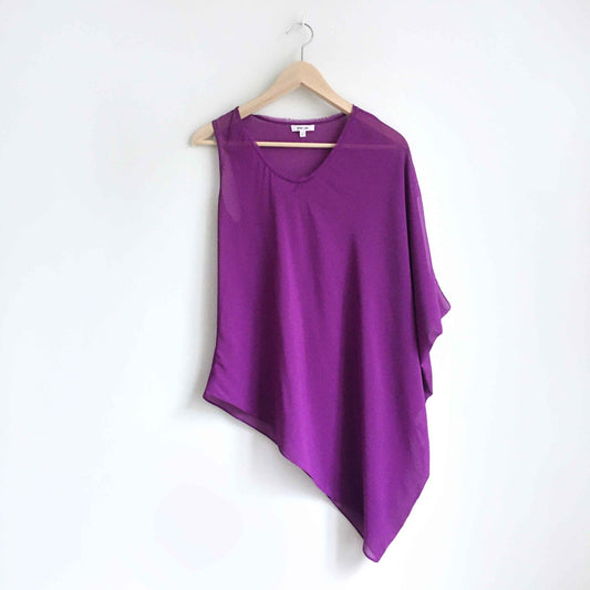 Helmut Lang asymmetrical silk chiffon top - size Small