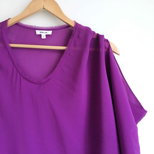Helmut Lang asymmetrical silk chiffon top - size Small