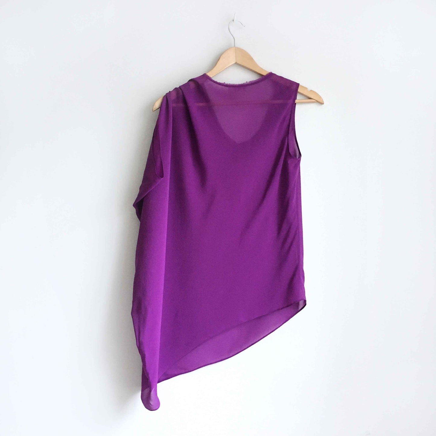 Helmut Lang asymmetrical silk chiffon top - size Small