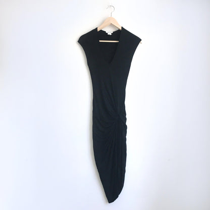 Helmut Lang asymmetrical draped knotted jersey dress - size xs (P)